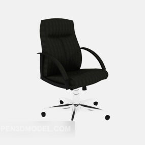 3д модель черного обычного офисного стула