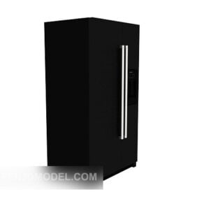 3д модель холодильника с морозильной камерой черного цвета