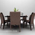 Black Round Dining Table With Chair Set