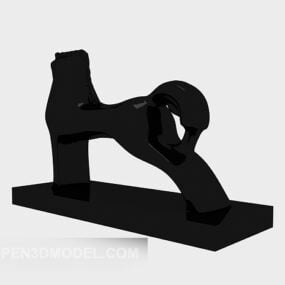 Black Abstract Figurine Decoration 3d model