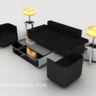 Чорний простий бізнес комбінований диван