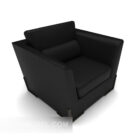 Чорний простий бізнес квадратний одномісний диван