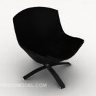 Czarne proste krzesło z jajkiem Model 3D