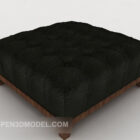 3д модель черного простого дивана-табурета