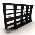 Black solid wood display rack 3d model
