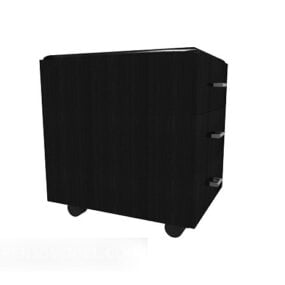 Black Solid Wood Hall Cabinet 3d model