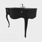 Black Solid Wood Washbasin