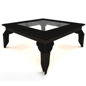 Black Square Coffee Table Vintage Style 3d model