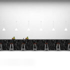 Black Stone Long Table And Chairs