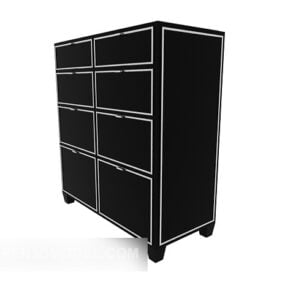 Black Striped Edge Cabinet 3d-modell
