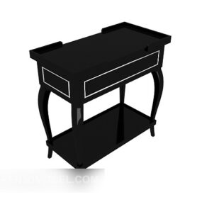 Black Style European Side Table 3d model