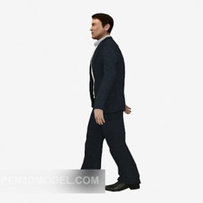 Schwarzes Anzug-Männer-Charakter-3D-Modell