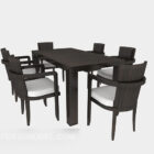 黒い椅子テーブル家具
