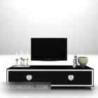 Elegantní černá dřevěná televizní skříňka