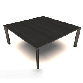 Square Black Wooden Coffee Table 3d model