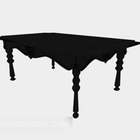 Black Wooden Dining Table 3d model