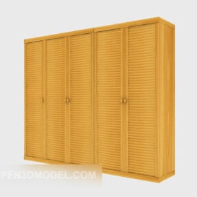 Grande armoire en bois de pin modèle 3D