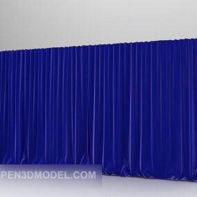 Tela de cortina azul modelo 3d