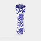 Blå blomstervase keramik