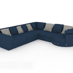 蓝色多座沙发3d模型