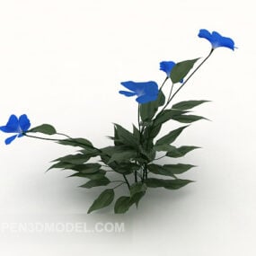 Fleur de plante bleue modèle 3D