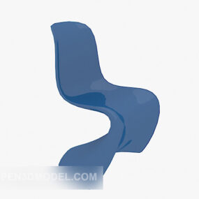 Blauw alles-in-één loungestoel 3D-model
