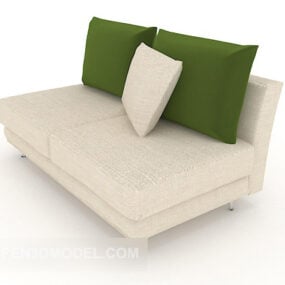 Blue And White Fresh Double Sofa 3d model