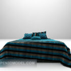 Meubles de lit double en velours bleu