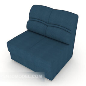 Model 3d Sofa Tunggal Biru Ngarep