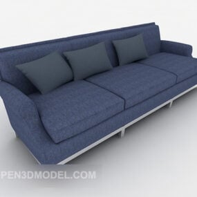 Blue Home Three-person Sofa 3d model