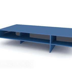Modrý 3D model multifunkčního konferenčního stolku ve tvaru dlouhého