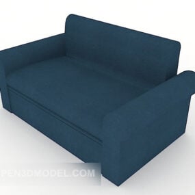 Blue Modern Double Sofa 3d model