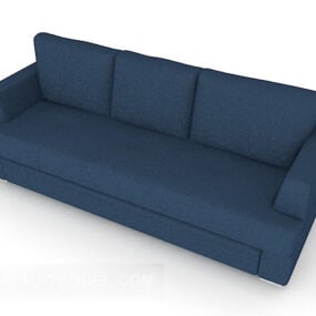 نموذج أريكة زرقاء حديثة متعددة المقاعد بتصميم ثلاثي الأبعاد
