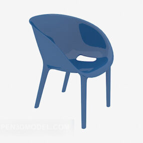 Blue Plastic Chair Restaurant 3d model