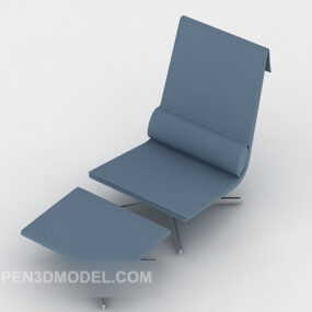 Blue Simple Lounge Chair 3d model