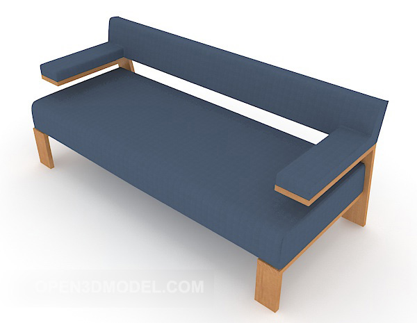 Blue Fabric Simple Multi-seaters Sofa