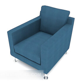Blue Single Sofa 3d model