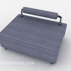 Blue Fabric Sofa Stool 3d model