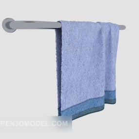 Asciugamano blu impaurito modello 3d
