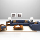 Blaue hölzerne Sofamöbel