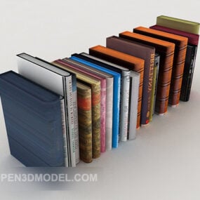 Libros abiertos sobre soporte de madera modelo 3d