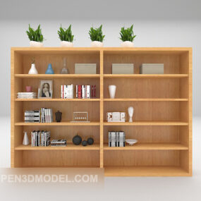 Librería Muebles Material De Madera Modelo 3d