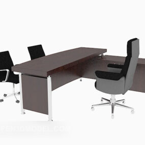 Boss Desk Table Chair Set 3d model