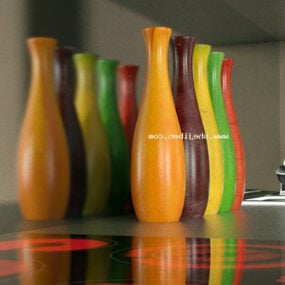 Пляшка кольорова ваза Декор 3d модель