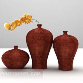 مدل سه بعدی تزئینی گلدان بطری