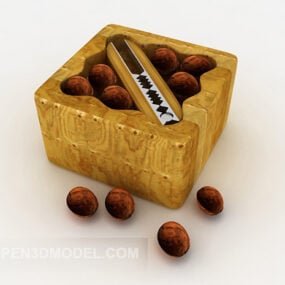 Wooden Boxed Food 3d model