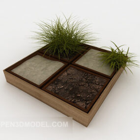 Boxed Potted Plant 3d model