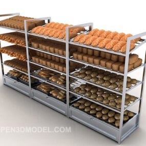 Étagère de vitrine de produits de pain modèle 3D