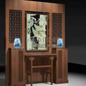 Chinese Ancient Decor Wall Console Table 3d model