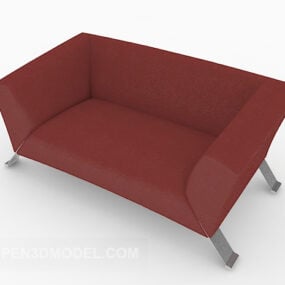 Brick Red Double Sofa 3d model